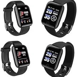 Rambot Combo Pack of 4 Items - Bluetooth D116 SmartWatch with Heart Rate Monitor with Heart Rate Monitor (1 Year Warranty) image 1