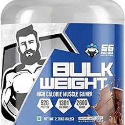 56 INCHES NUTRITON Bulk Weight High Calorie Muscles Gainer with 52g Protein, 1301 Calories and 260g Carbs (Chocolate, 2.75kg)-picture-10