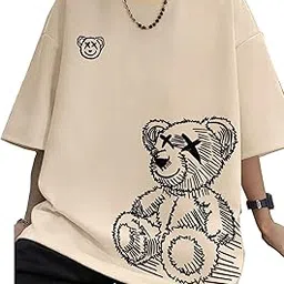 sxv style SXV 'Teddy Bears Small and Big’ Printed Cool Aesthetic Oversized Baggy T-Shirt-picture-32