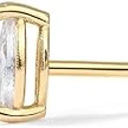 14K Gold Plated Petal Zircon Flat Back Studs | Earrings for Women and Girls | Minimal Dainty Multi Piercing Stud | With Screw Back | Lightweight Everyday Accessory | Anti-Tarnish Jewels-image-2