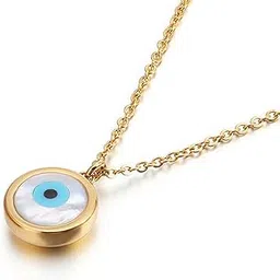 goldhartz Bezel Set Evil Eye Necklace Pendant with chain| 925 Sterling Silver | Handcrafted | For Women & Girls | Best Gift for Her-picture-46