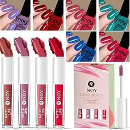 Noy Nail Polish Lipstick Combo For Gifts Bold & Radiant Nail Paint & Liquid Lipstick Set For All-Day Glam-image-30