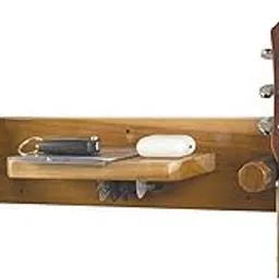 Hype String Solid Wood Guitar Wall Stand for Two Guitar || Solid Wood Guitar Hanger with Shelf and Pick Holder-picture-12