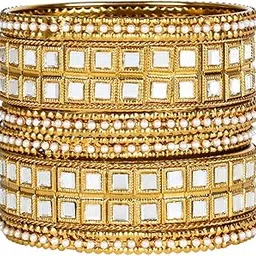 i jewels Gold Plated Plated Traditional Kundan & Stone Kada Bangles for Women-picture-33
