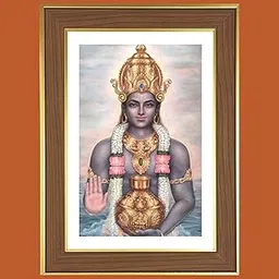 Lord Dhanvantari Photo Frame - 12x16 Inches, Brown Wooden Frame for Home, Office & Temple decoration-picture-26