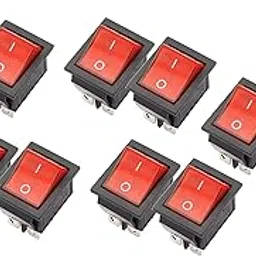 KAMCON? KCD4 DPST ON-Off 4 Pin Rocker Boat Switch Indicator 16A/20A AC 250V/125V for Car Motorcycle Electrical DIY (Red, 10) image 1