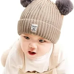 Baby Boys Girls Winter Knit Cap Hat Soft Fleece Velvet Fur Ear Flap Woolen Hat | Skull Beanie Unisex Kids Winter Hat(6 Months - 6 Years)-image-88