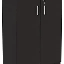 Modern Storage Cabinet with 2 Doors, Black Finish, Home Office Furniture-picture-14
