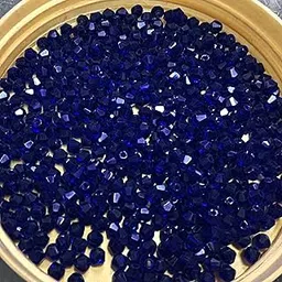 INDIKONB Bicone Acrylic Plastic Crystal-Like Bead | Small 4mm Bead for Bracelet & Necklace Making | 2400 Beads | Pack of 70g | Colorful Beads for DIY Jewelry & Craft Projects (Dark Blue)-image-60