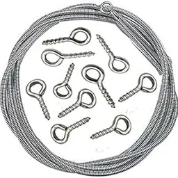 SHASALES® Spring Curtain hanging net Wire, suitable for both wood windows and doors. Window Net Curtain with 10 Hooks (10 Meter) (32 Feet)-picture-25