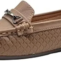 catbird Women's Faux Leather Anti Slip Flats Loafers for Casual & Office Wear | Upper Metalic Buckle Detailed Moccasins Ballet for Women & Girls | Stylish and Comfortable Formal Footwear-picture-19