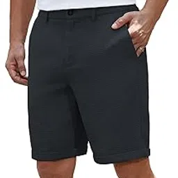 tagdo Men's Woven Solid Color Short Mid-Rise Straight Leg Shorts (2027)-picture-56