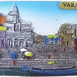 Lion Souvenir Polyresin Traditional Design Varanasi Ghat Fridge Magnet, Travel Souvenir | Fridge Magnet for Home & Kitchen Decor, Gift (Multicolour, Size: 5.08 x 7.62 cm)-picture-24