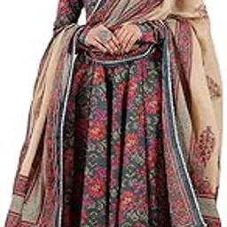 aviraah Women Viscose Rayon Floral Printed Anarkali Kurta Pant and Dupatta Set-picture-17