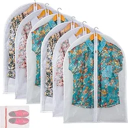 Clear Garment Bag Suit Bags for Closet Storage, Vinyl Garment Bags for Hanging Clothes, Short Hanging Bags Coat Covers for Closet with Zipper - 24'' X 32''/6 Pack-picture-30
