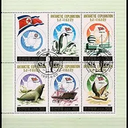 ISC~ North Korea 1991 Stamps, Antarctic Exploration- Penguins, Seals, Ship, Flag & Map On Stamps, Set of 6 Stamps (Folded Sheetlet with 1st Day Cancellation), Genuine Postage Stamps ~ STAMPEX-picture-11