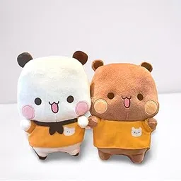 PIKALAX Bubu Dudu Cap Plush Stuffed Animal with Yellow Outfits, 20cm for Kids, Boyfriend, Girlfriend, Cuddly Decor & Collectible (Bubu & Dudu -20CM)-picture-16