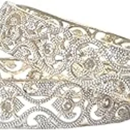 aanyacentric AD Bangles Pair Gold-Plated Brass Bracelet for Girls Women American Diamond Kada-picture-52