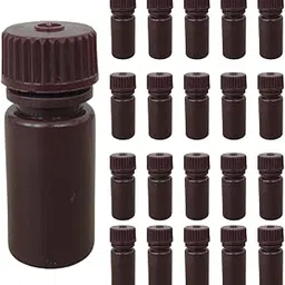 AANIJ® Reagent Bottle Laboratory Grade HDPE Narrow Mouth Amber Leak proof with cap Capacity 4 ml For filling Liquid Laboratory Pack of (50)-picture-25