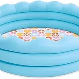 Wavy Edge Inflatable Kids Pool with Colorful Floral Floor, Durable 3-Ring Baby Swimming Pool for Outdoor Garden Fun, Easy to Inflate, Safe & Portable Water Play Pool for Kids (68" x 18")-image-95