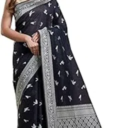 pallu patari Womens Resham Weave Mulmul Cotton Saree image 1