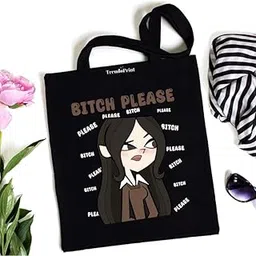 trendoprint Large Capacity Aesthetic Tote Bag for Womens & Girls with Zip Closure 15kg weight Capacity (14x16 inches) for College, Office Use and Groceries (TP08)-picture-10