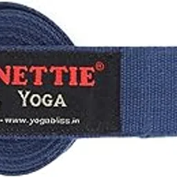 NETTIE 8-Foot Long Yoga Belt/Strap 1.5 inch with Steel D-Ring- Durable Non-Stretchable cotton texture Soft feel Strap for Yoga, Flexibility, Pilates, and Physical Therapy | Color – Navy Blue-image-23