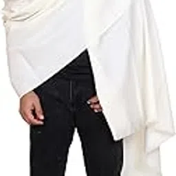 DIAMOND KNITTERS Acro-Wool Plain Cream Lohi/Shawl/Stoles For Men's (Size:38X76)-image-15