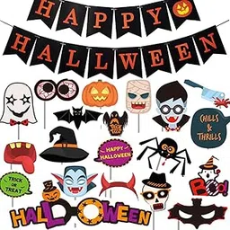 FancyDressWale Happy Halloween Decorations Set,party props, Pumpkin Banners, Character Cutouts, 34 Pieces (Style-3)-image-13