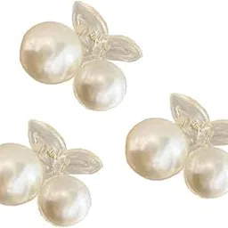 cart log Pearl Claw Clip for Women's Hair - White Clips for Girls - Small Pearl Clutcher with Beads-picture-51