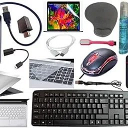 Anjo 14 in 1 Combo of Wired Keyboard & Mouse, Mouse Pad with Wrist Support, USB Hub3.0, 3in1Cleaner, OTG Micro&C, Extension, LED, Laptop Trackpad & Lid Lamination, 14.6 inch Key&Screen Guard & Sleeve-picture-45