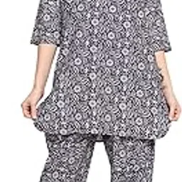 posh perfection Women's Cotton Printed Night Suit Pyjama Set | Co Ord Set for Women Night Dress 2-Piece Outfits Pajama Night Wear (PP-Co-ord2-P)-picture-11