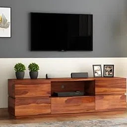 SANPNEET Solid Sheesham Wood Wooden Tv Cabinet for Living Room & Bedroom|Tv Unit with Shelves & 5 Drawers Storage Console TV Stand(Honey Finish)-picture-16