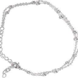 oomphelicious Jewellery Silver Beads Multi Layered Fashion Anklet For Women & Girls Stylish Latest (AYJ22_CC1)-picture-34