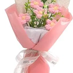 CALANDIS Crochet Flower Bouquet Tabletop for Anniversary Photography Props Engagement Pink | Floral Dacor | Home Dacor-picture-12