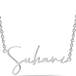 lecalla Personalized Customized Designer Name Plate Necklace | 925 Sterling Silver Custom Name Pendant Necklace for Women | Customised Jewellery Gift for Wife, Sister, Girlfriend, Mother-picture-16