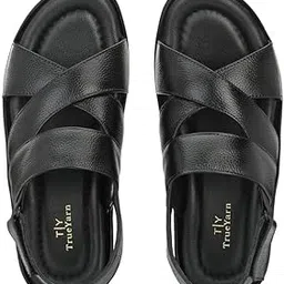 trueyarn Men's Genuine Leather Sandals | Sandals For Men | Comfortable | Cushioned Insole | Durable | Handmade | All Occasion Slippers-picture-12