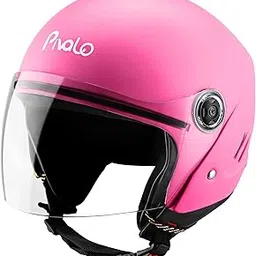 Pivalo X-Pearl 580MM Half Face Helmet with Outer Clear Visor Glossy Finish Scratch Resistant Open-Face for Bike Scooty Riding Men and Women (Pack of 1, Pink)-picture-13