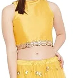 studio rasa Women's Plus Size Dupion Sequin Embellished Crop Top for Wedding Festive-picture-36