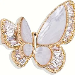 Zircon Butterfly Brooch Pin | 18k Gold Plated | Trendy, Lightweight & Comfortable | Stylish & Tarnish-Resistant | Qty : 1pc-image-63