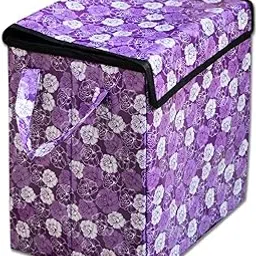 Cool Dealzz Laundry Square Shape Basket Bag/Foldable/Multipurpose/Carry Handles/Zippered Lid for Home, Cloth Storage (Colour and Print Might)-picture-24