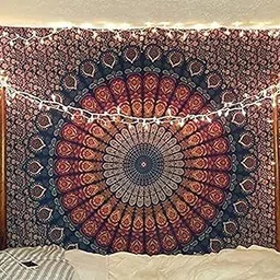 DRAVY HANDICRAFTS Tapestry Mandala Tapestry Wall Hanging Bedsheet Cotton Bedsheet Wall Tapestry Bed Wall Hanging Tapestry (Multicolor, Queen (84x90 Inches))-picture-15