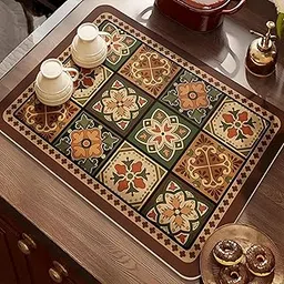 Arviz Dish Drying Mat for Kitchen Counter, Water Absorbent mat Drying mat for Kitchen Utensils, Placemat for Dish Drying with Non-Slip Rubber Backed, Counter Top Drain Sink Mat for Kitchen Sink & Home-picture-35