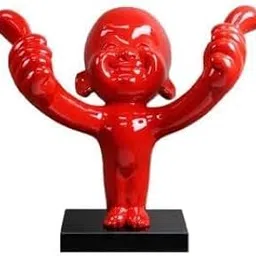Thumbs Up Man Showpiece – Best of Luck Smiley Figurine for Home & Office Table Decor, 24 Inch (Red)-picture-28