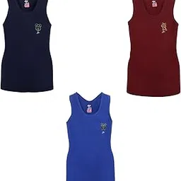 rupa jon Sleeveless Vest for Boys, 100% Cotton Material, Round Neck, Assorted, Pack of 3-picture-12