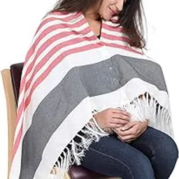 Lula Mom Breast Feeding Shawl, Nursing Cloak, Innovative Shape-Changing Poncho (Red) - 1-picture-31