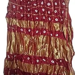 Art Silk Woman/Girl Beautiful Tie Dye Zari Work Bandhani Gharchola Dupatta-01-picture-15