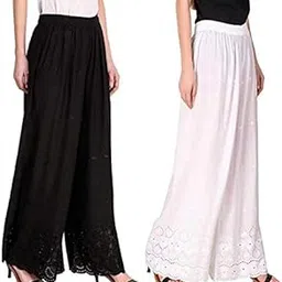 aliyaa Women's Very Comfertable Cotton Rayan Chikan Plazoo-picture-39