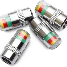 Dhanvine Tire Valve Cap 4 Pcs Tire Pressure Monitor Valve Stem Cap Air Alert Metal Car Tire Valve Caps Compatible with Maruti Suzuki Brezza-picture-54