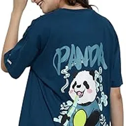 Pure Cotton Oversized Baggy Fit Drop Shoulder Latest Aesthetic & Cool Graphic Printed Half Sleeve Tshirt for Women || Trendy Tees || Casual Loose Korean T-Shirt-image-63